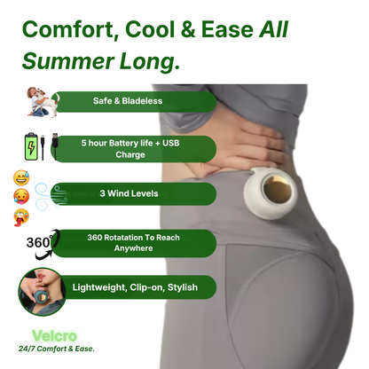 Velcro™ Stylish Instant Go Fan | 24/7 Comfort & Ease