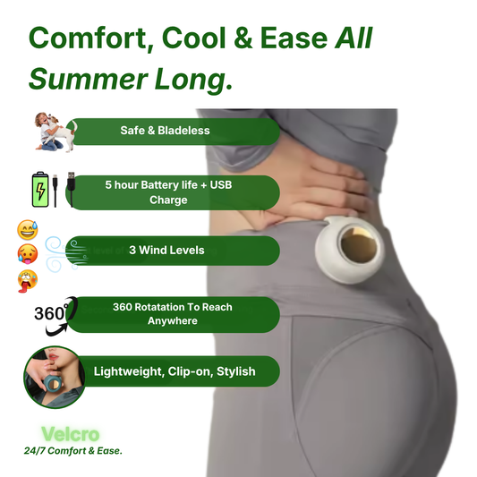 Velcro™ Stylish Instant Go Fan | 24/7 Comfort & Ease