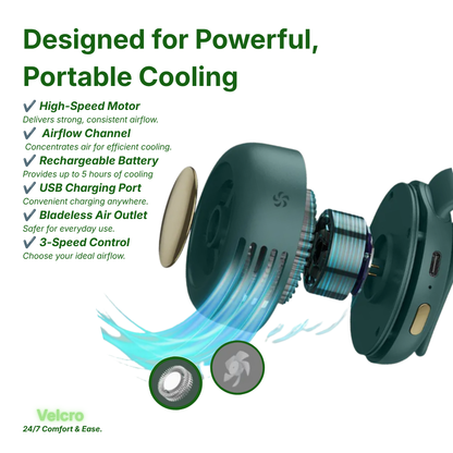 Velcro™ Stylish Instant Go Fan | 24/7 Comfort & Ease