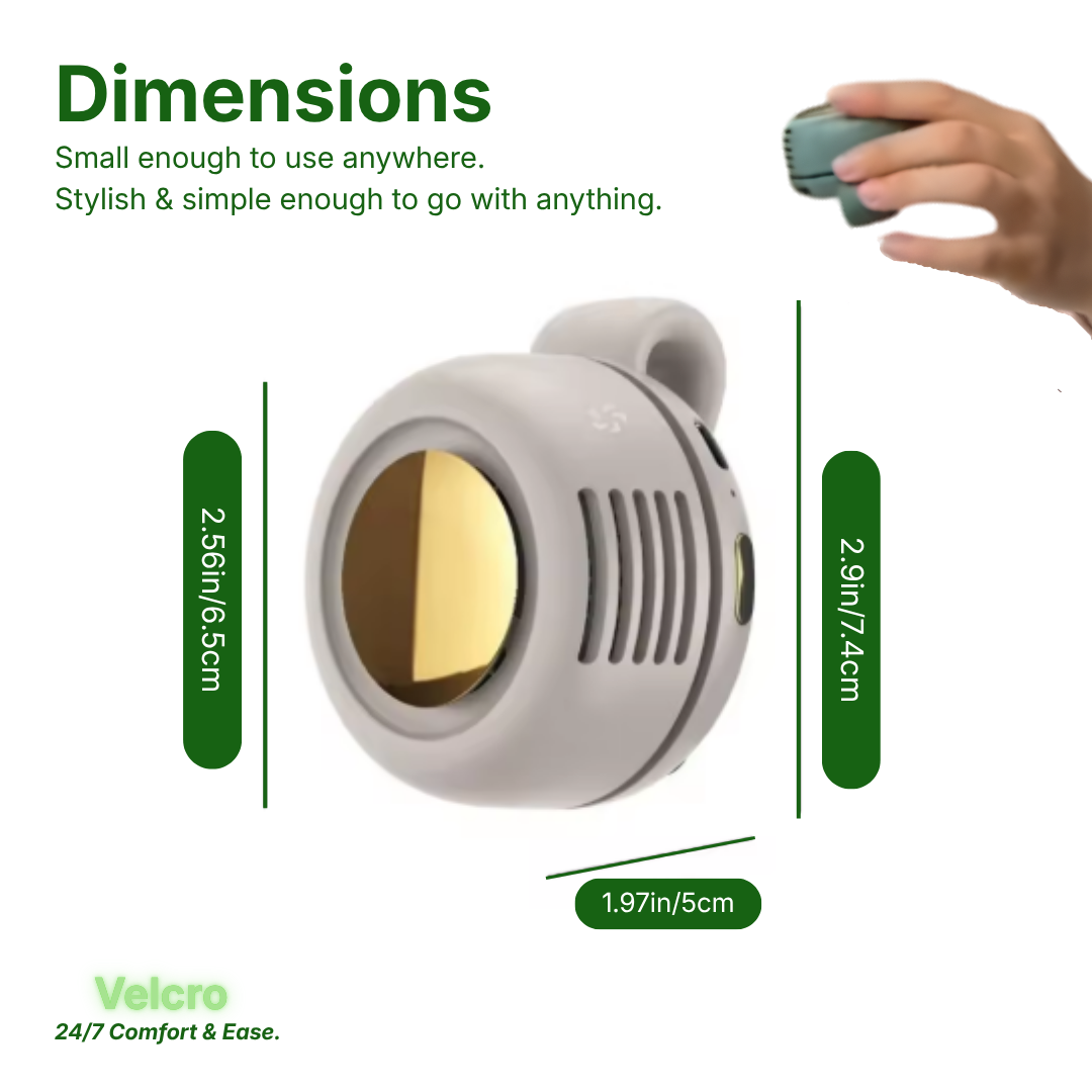 Velcro™ Stylish Instant Go Fan | 24/7 Comfort & Ease